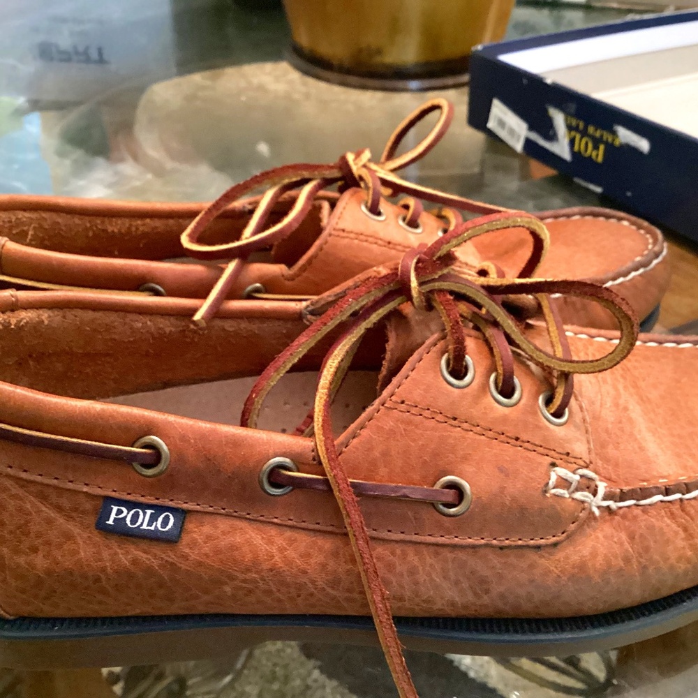 Polo Ralph Lauren Bienne Tan Leather Men’s Shoes in box Retails $138